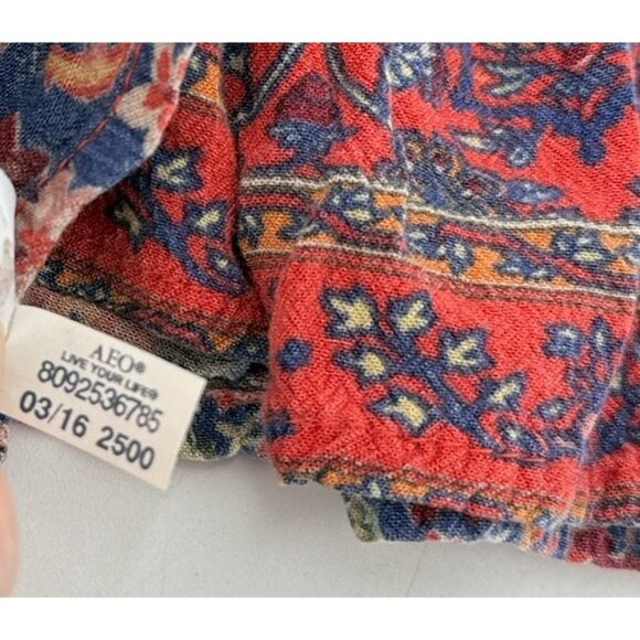 American Eagle AE Mixed Print Pull On Pants XS‎ Boho Festival Hippie Peasant - Picture 12 of 12